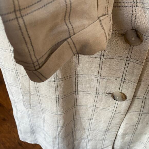 Madewell Dorset Blazer Womens Jacket Windowpane Plaid Linen Size Small - Picture 9 of 9